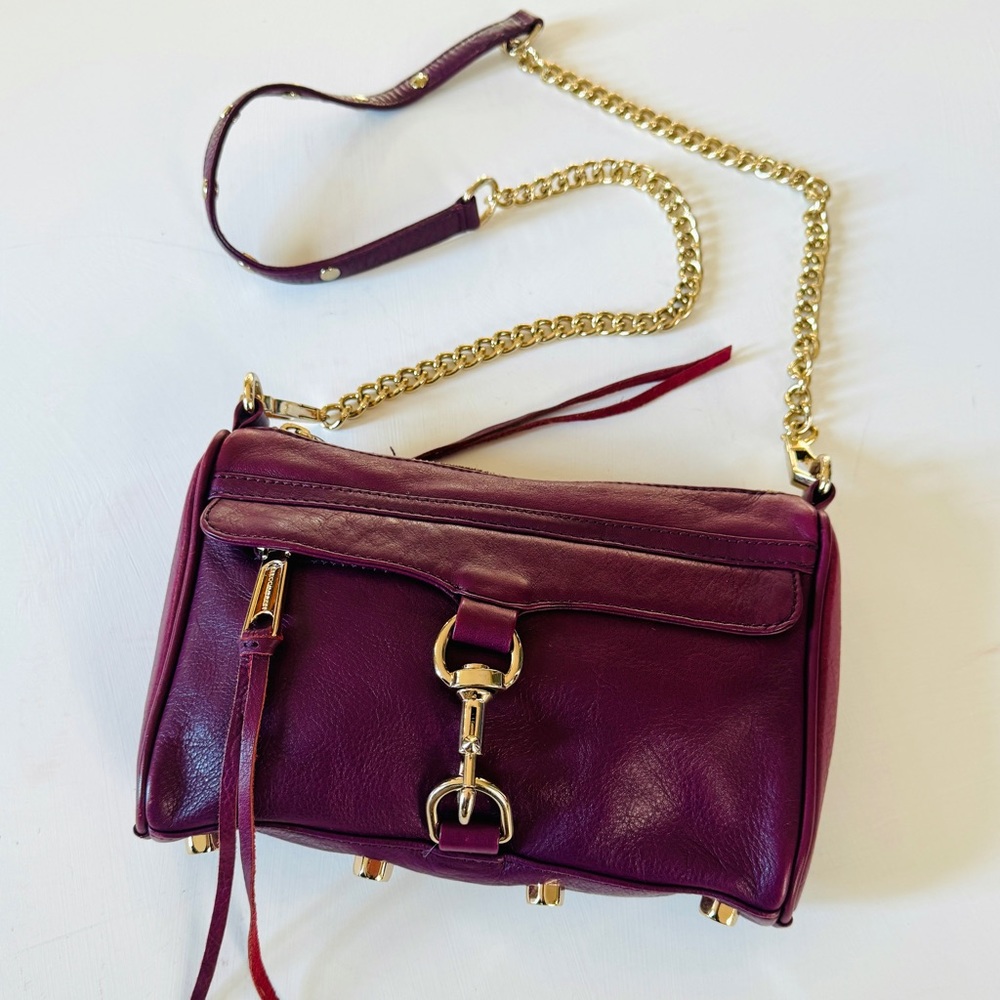 Rebecca Minkoff Deep Purple Leather Crossbody Purse